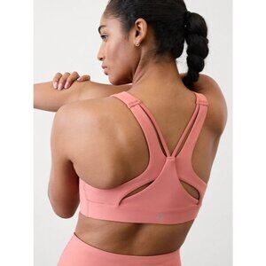 New Athleta M Flex Spacer Tipped Bra Natural Rose Medium D-DD